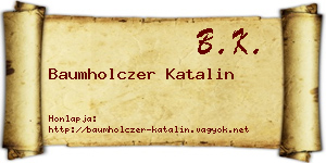 Baumholczer Katalin névjegykártya